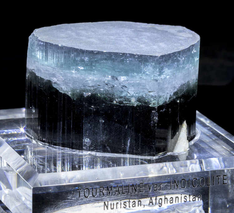 Large Blue Cap Tourmaline var. Indicolite from Nuristan, Afghanistan  - Greenstone Fine Mineralia