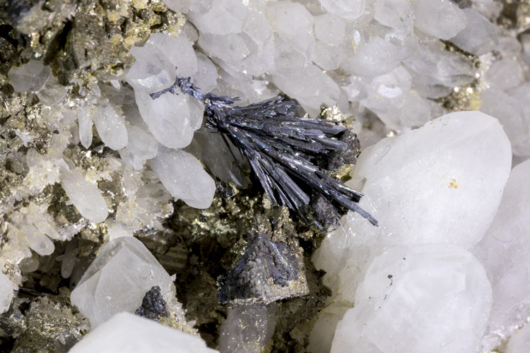 Quartz, Stibnite, Pyrite, Markasite from Romania - Greenstone Fine Mineralia